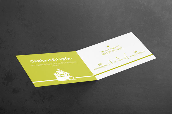 Gasthaus Schupfen Falt-Visitenkarten