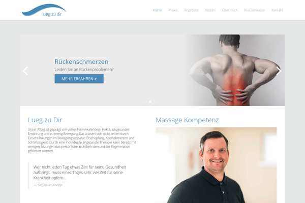Luegzudir Massagepraxis Website